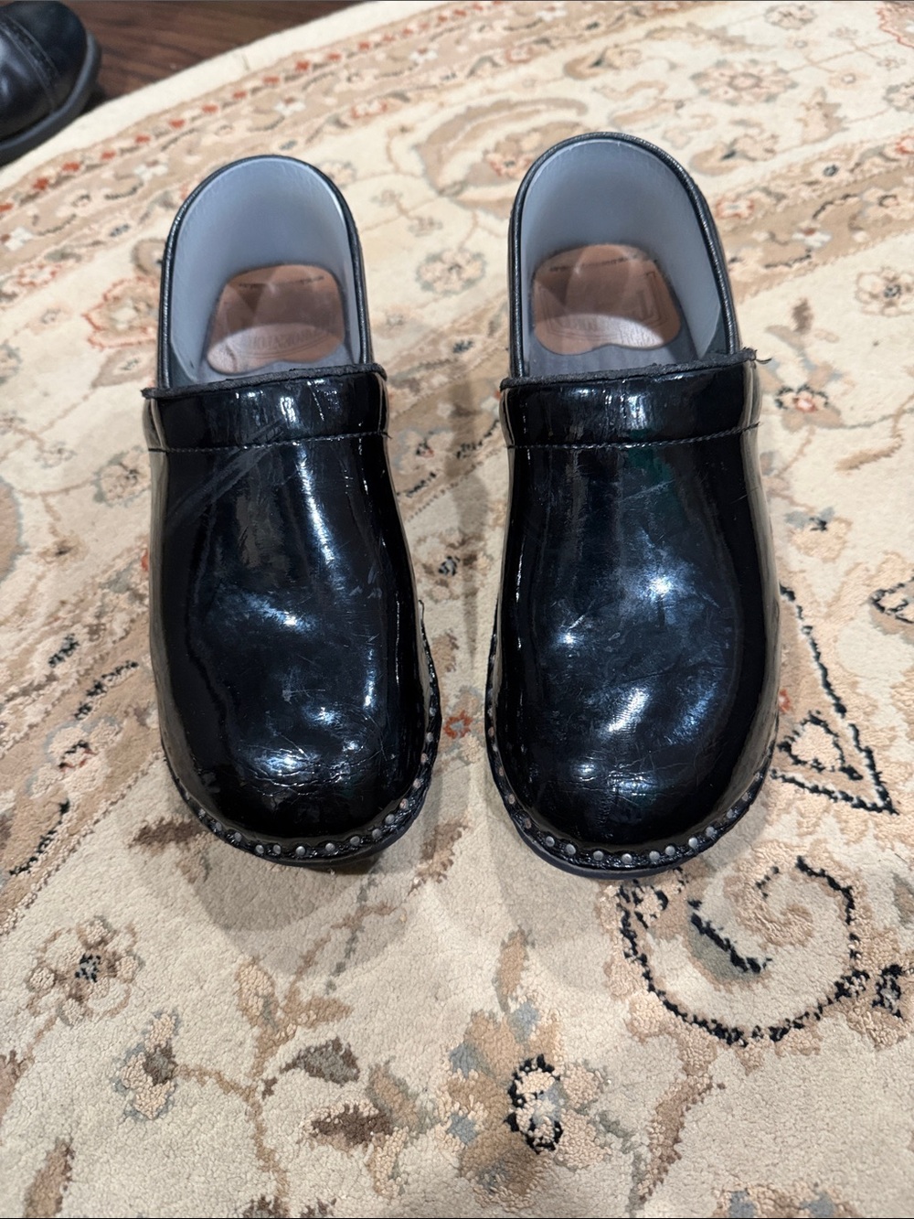 Black Patent Slip-On Men's Clogs